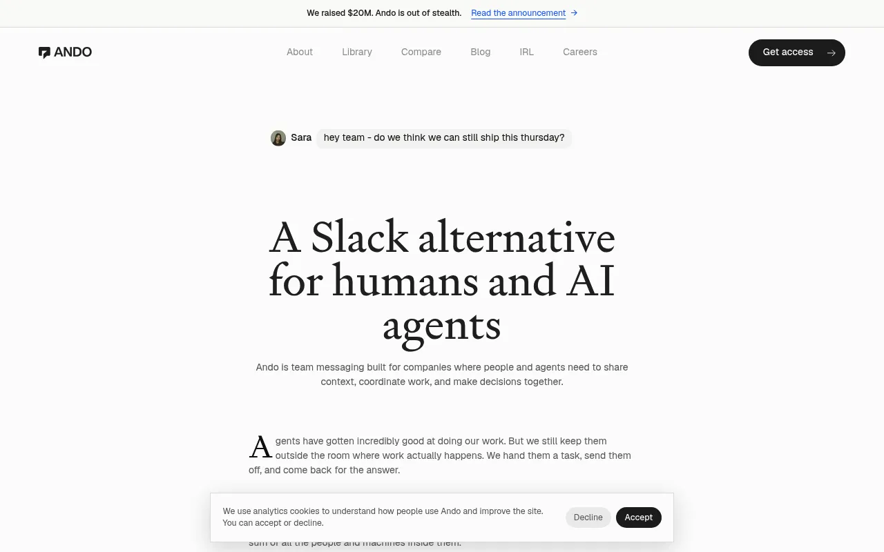 Ando homepage (ando.so)