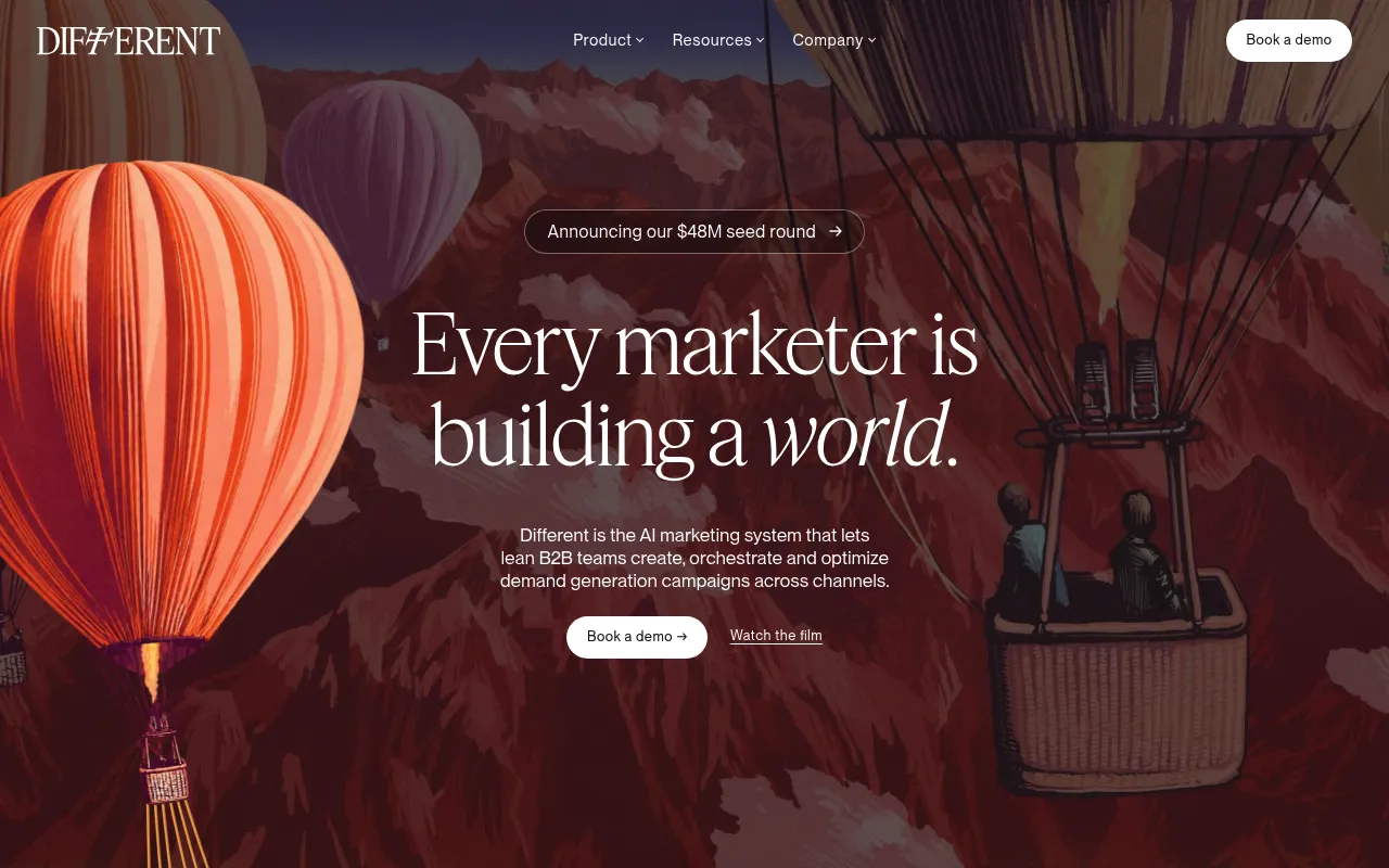 Different homepage (different.ai)