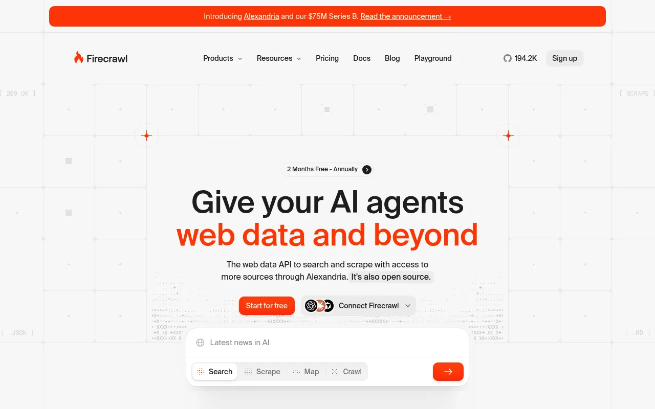 Firecrawl homepage (firecrawl.dev)