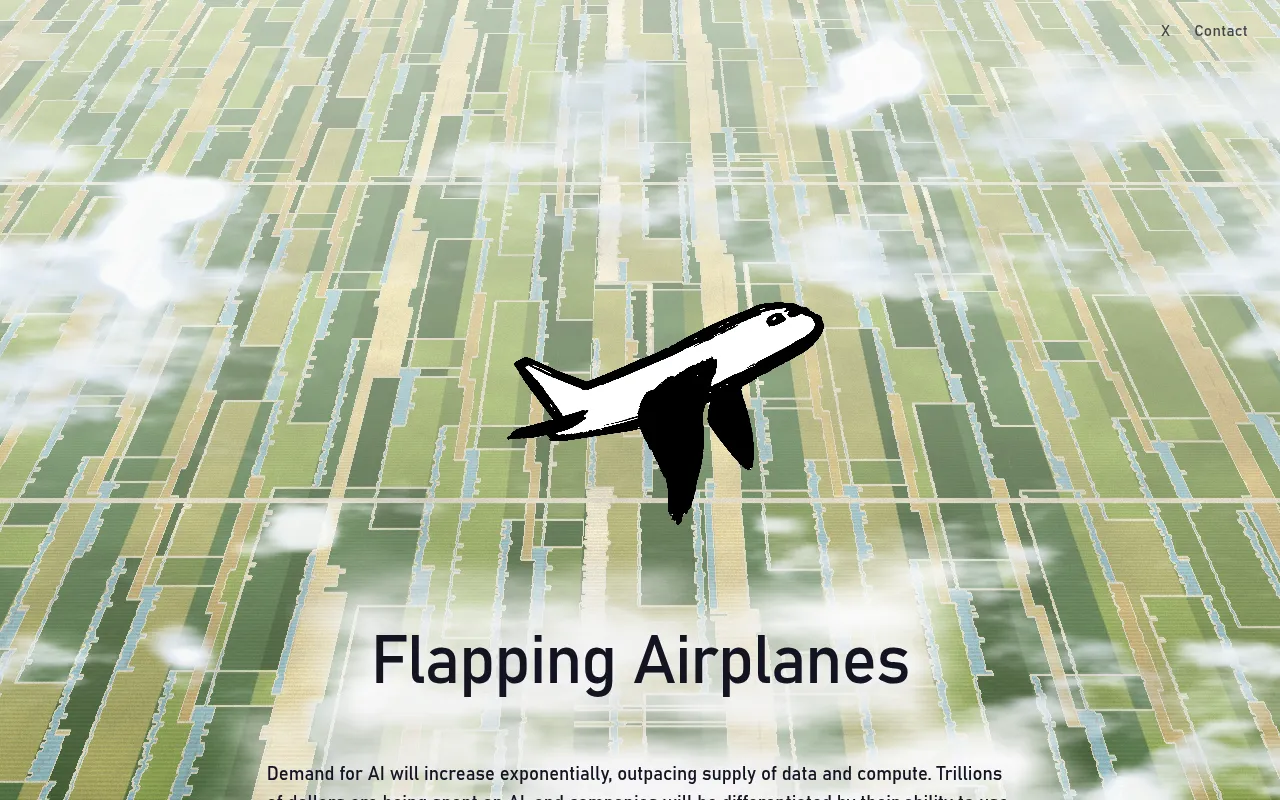 Flapping Airplanes homepage (flappingairplanes.com)