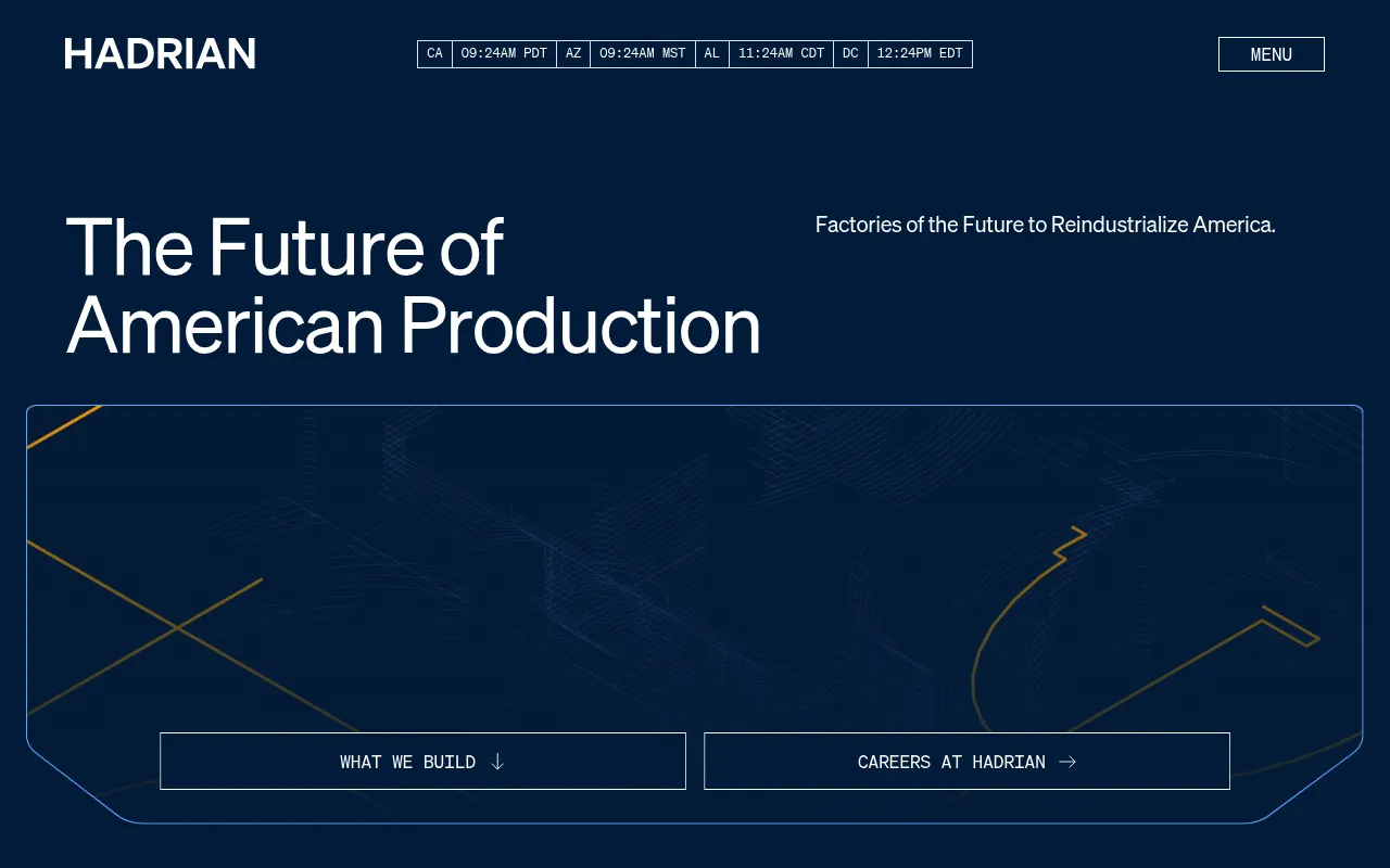 Hadrian homepage (hadrian.co)