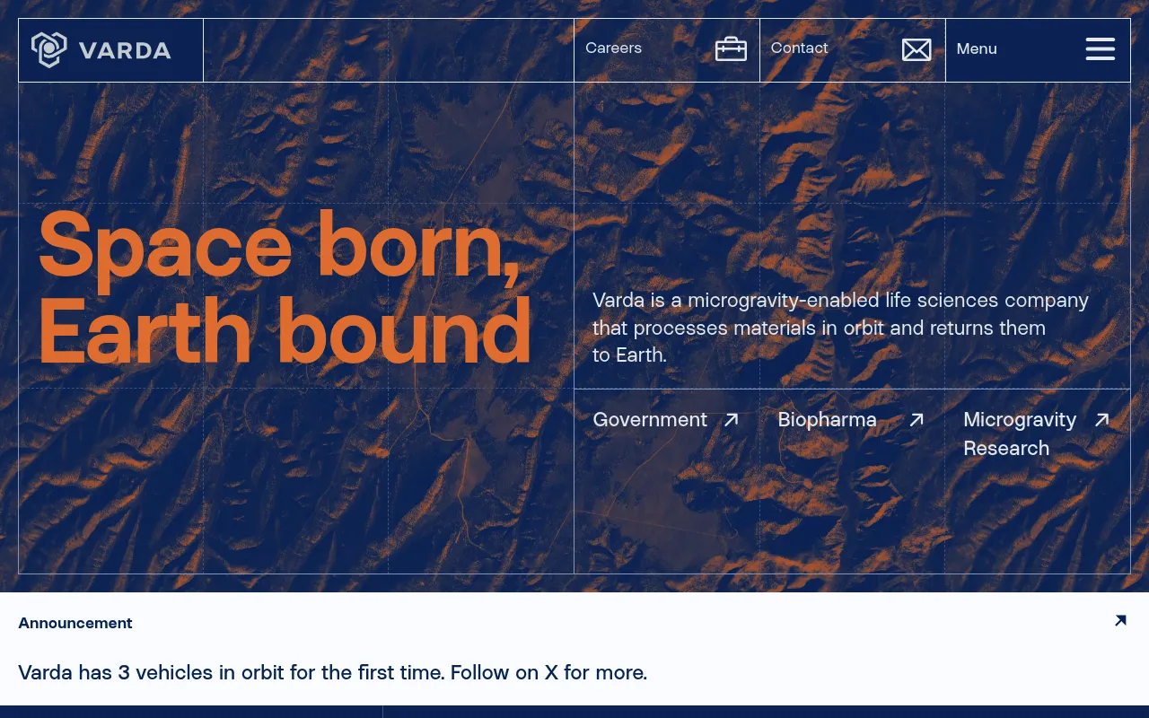 Varda homepage (varda.com)