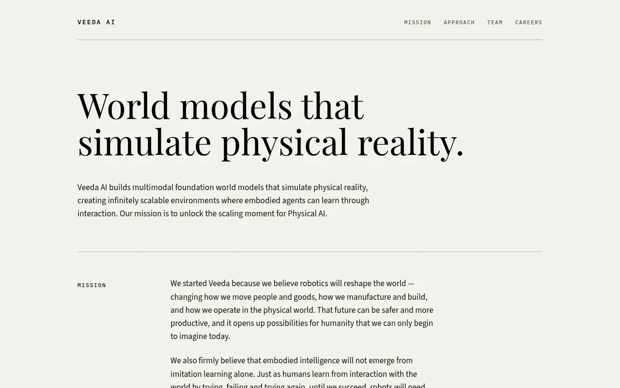 Veeda homepage (veeda.ai)