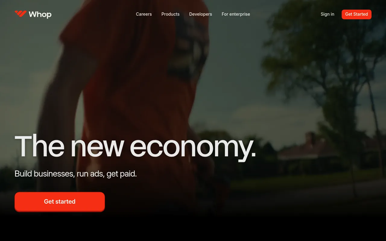 Whop homepage (whop.com)